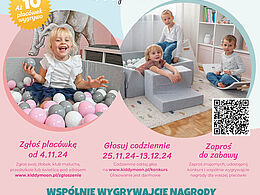 Szanowni Państwo, Nasze przedszkole przystąpiło do konkursu „DZIECIĘCY KĄCIK Z KIDDYMOON”. Celem konkursu jest stworzenie kreatywnych i bezpiecznych miejsc zabaw dla najmłodszych w placówkach wychowania przedszkolnego. Każdy ma możliwość r