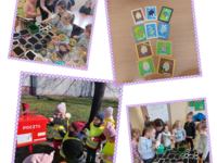 Dzieci wysiewają owies i wrzucają listy do skrzynki