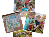 Dzieci w trakcie zabaw związanych ze zdrowiem 